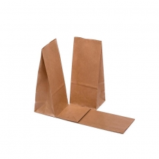 Papiertragetaschen ohne Henkel mit Boden 80 x 65 x 190 mm  glatt   70 g/m  1200   Stck   braun