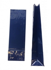 Blockbodenbeutel blau OOP-Folie 70 x 40 x 205 mm    gebleicht Kraft 80g/m / innen - Folie PET  1000 Stck