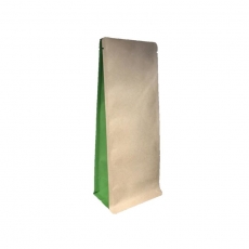 Boxpouches Flachbodenbeutel Kraftpapier Braun / Grn fr verschiedene Fllmengen  1000 Stck